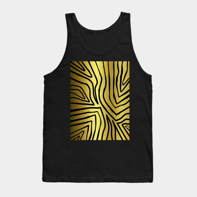 Black And Gold Zebra Stripes Tank Top by SartorisArt1